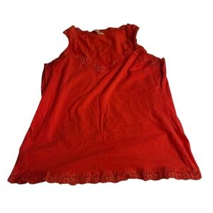 necessities Red Lace Trim Women's Camisole